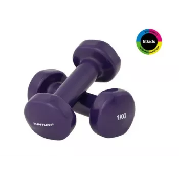Tunturi vinyyliset lyhytkäsipainot 1 kg violetti – 2 kpl:n pakkaus