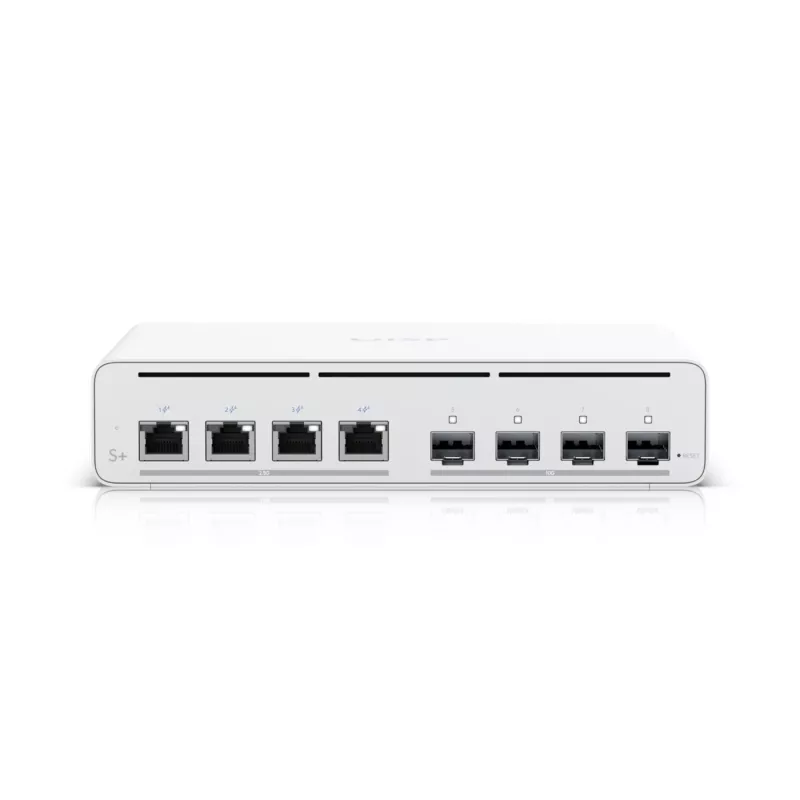 Ubiquiti UISP-S-PLUS-EU 8-porttinen 2,5GbE PoE++ -kytkin 10G SFP+ uplinkillä, 200W budjetti