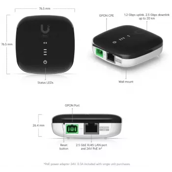 UBIQUITI WAVE-FIBER-ONU-20 GPON ONT 2,5 Gbps jopa 20 km, 20 kpl:n pakkaus