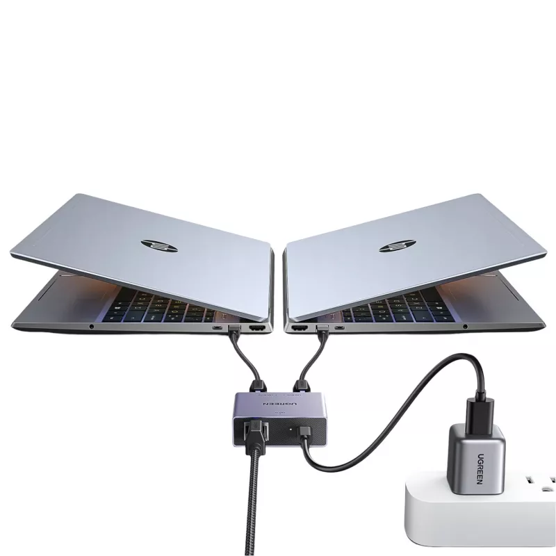 UGREEN NW301 1-to-2 Gigabit Ethernet -jakaja, 1000 Mbps, RJ45