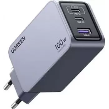UGREEN 100W GaN Tech Nexode Pro pikalaturi, 1x USB-A & 2x USB-C, Space Grey (15203)
