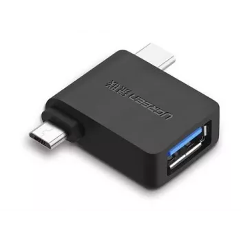 UGREEN 2 in 1 -adapteri Micro USB uros + USB Type-C uros - USB 3.0 naaras musta