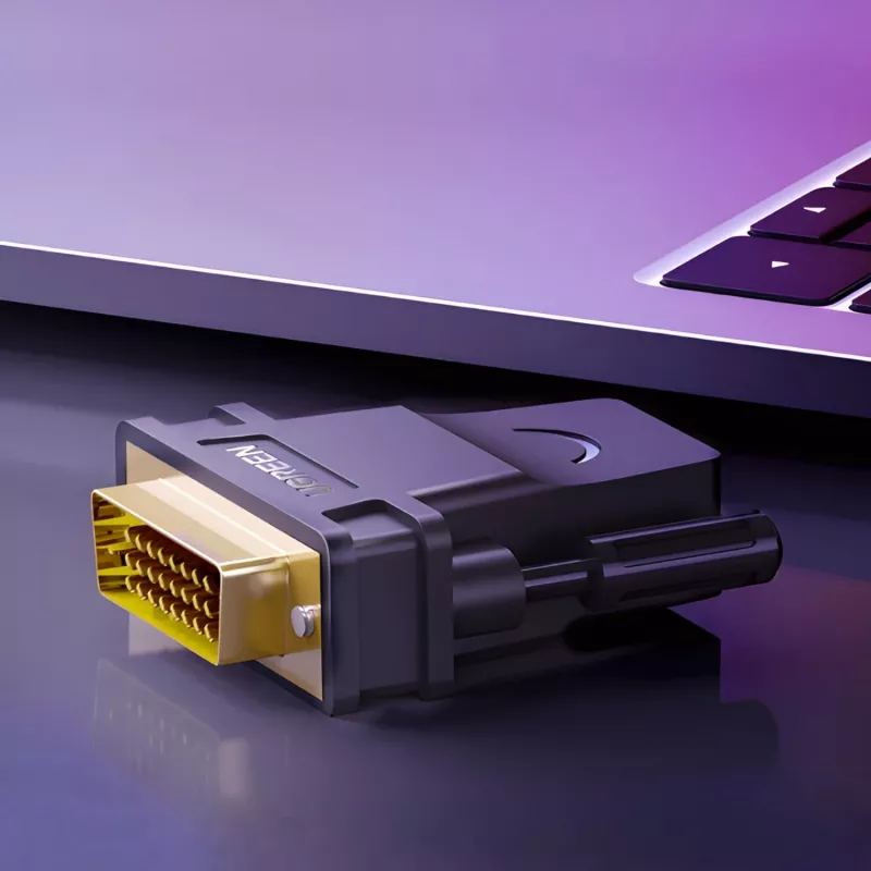 UGREEN 20124-20124 DVI (24+1) -uros - HDMI-naaras -adapteri - musta
