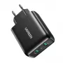 UGREEN 2xUSB-A 36W QC3.0 seinälaturi musta CD161