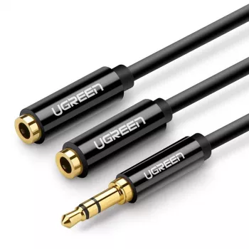 UGREEN 3,5 mm kuulokehaarottelukaapeli AUX Y-haarottelija 25 cm musta (20816)