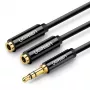 UGREEN 3,5mm kuulokkeiden jakokaapeli AUX Y-jakaja 25cm musta (20816)