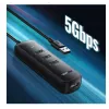 UGREEN 4-in-1 USB-keskitin 4x USB-A 3.0 PD DC 12V 0,25m musta (CM416 10915)