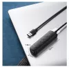 UGREEN 4-in-1 USB-keskitin 4x USB-A 3.0 PD DC 12V 0,25m musta (CM416 10915)