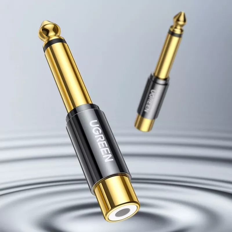 UGREEN 6,35 mm jakki RCA-liitäntään kulta-adapteri AV169 80731
