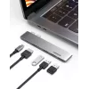 UGREEN 60559 5-in-2 USB-C-keskitin MacBook Pro/Airille, USB-C PD 100W, HDMI 4K, 3x USB 3.0