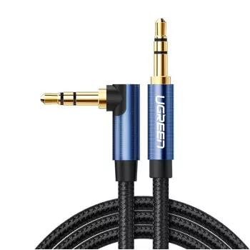 UGREEN kulmikas AUX-kaapeli 2 x Mini Jack 3,5 mm 1,5m sininen (AV112)