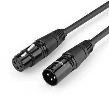 UGREEN AV130 XLR-kaapeli naaras-XLR uros mikrofonikaapeli - 3 m (musta)