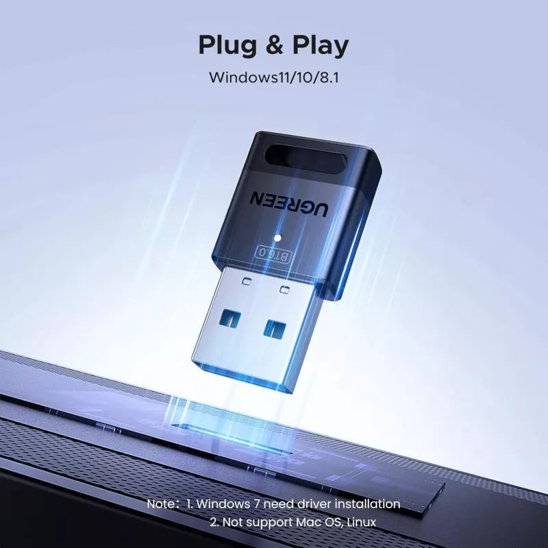 UGREEN Bluetooth 6.0 USB-adapteri - musta