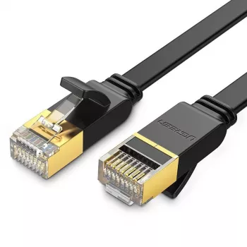 UGREEN Cat 7 STP Ethernet-verkkokaapeli 10m musta litteä RJ45 LAN 10 Gbps