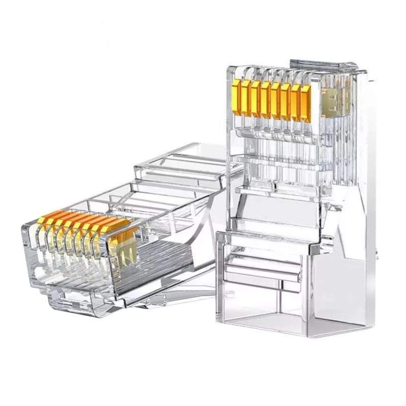 UGREEN Cat6 RJ45 -modulaaripistoke - läpinäkyvä kultakontakteilla (10 kpl)