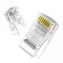 UGREEN Cat6 RJ45 -modulaaripistoke - läpinäkyvä kultakontakteilla (10 kpl)