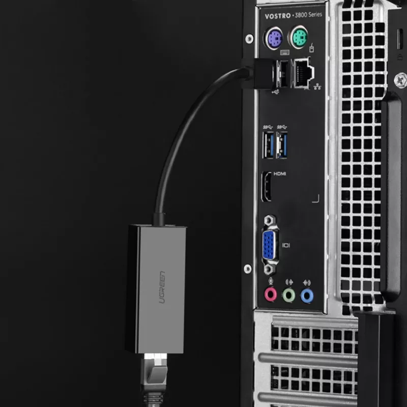 UGREEN CM111 USB 3.0 – RJ45 Gigabit Ethernet -adapteri - musta