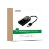 UGREEN CM129 USB-A - 3,5 mm ulkoinen stereoäänisovitin - musta