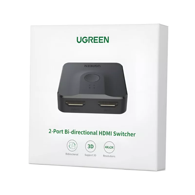 UGREEN CM217-50966 2-in-1 kaksisuuntainen 4K HDMI-kytkin - musta