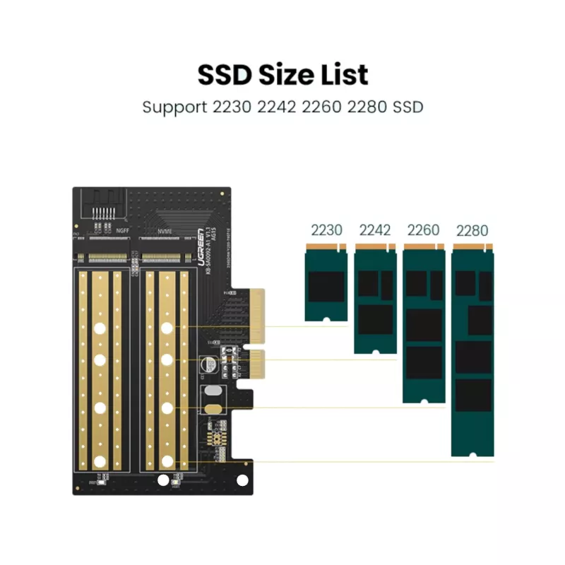 UGREEN CM302 M.2 NVMe PCIe 3.0 x4 -adapterikortti