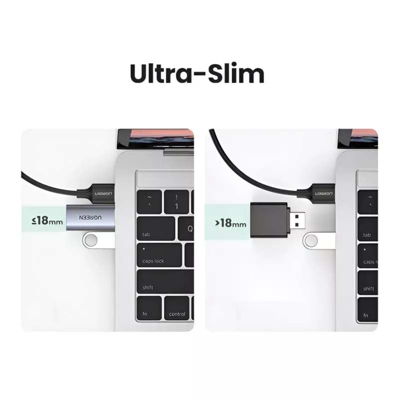 UGREEN CM383-80864 USB-A - 3,5 mm ääniliitäntä ulkoinen äänisovitin - hopea