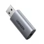 UGREEN CM383-80864 USB-A - 3,5 mm ääniliitäntä ulkoinen äänisovitin - hopea