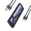 UGREEN CM400-90264 M.2 NVMe/SATA SSD-kotelo 10Gbps USB-C 3.2 Gen 2 työkaluton alumiini hopea