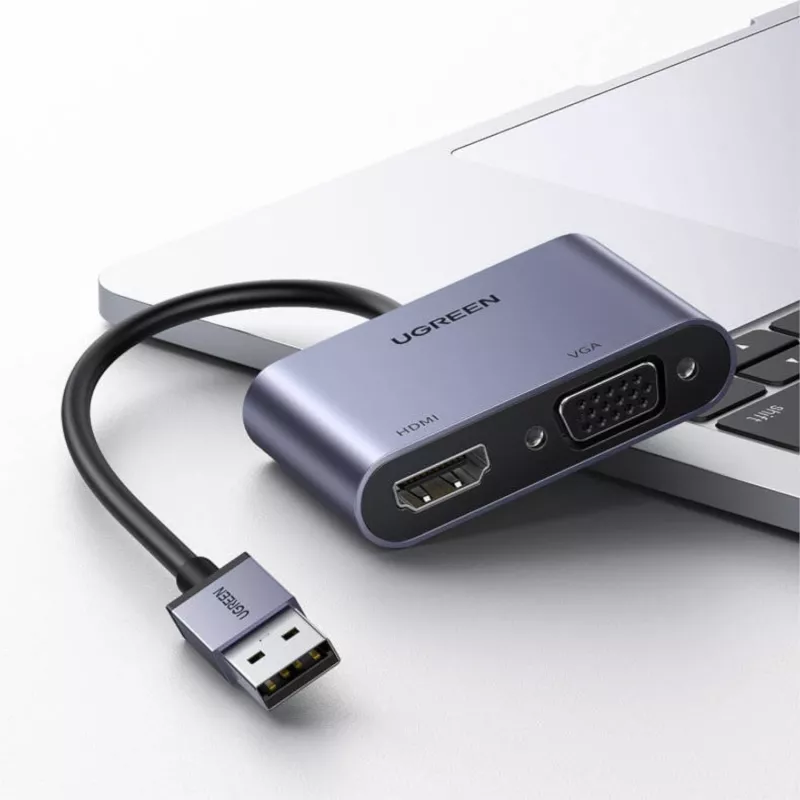UGREEN CM449 USB-A - HDMI + VGA 1080P näyttösovitin