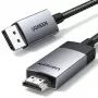 UGREEN DP119 DisplayPort-HDMI-kaapeli 2 m 4K 60 Hz harmaa