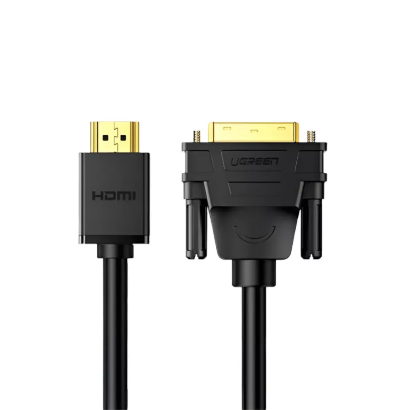 UGREEN HD106 HDMI-DVI-kaapeli, 2m, musta, 1080p, kullattu, kolminkertaisesti suojattu