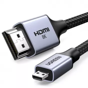 UGREEN HD164 Micro HDMI - HDMI 2.1 kaapeli 8K 1 m harmaa