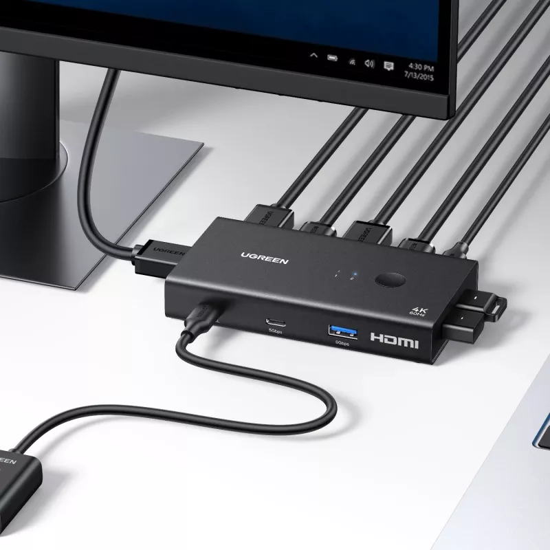 UGREEN HDMI 2.0 KVM-kytkin 2-in-1 out