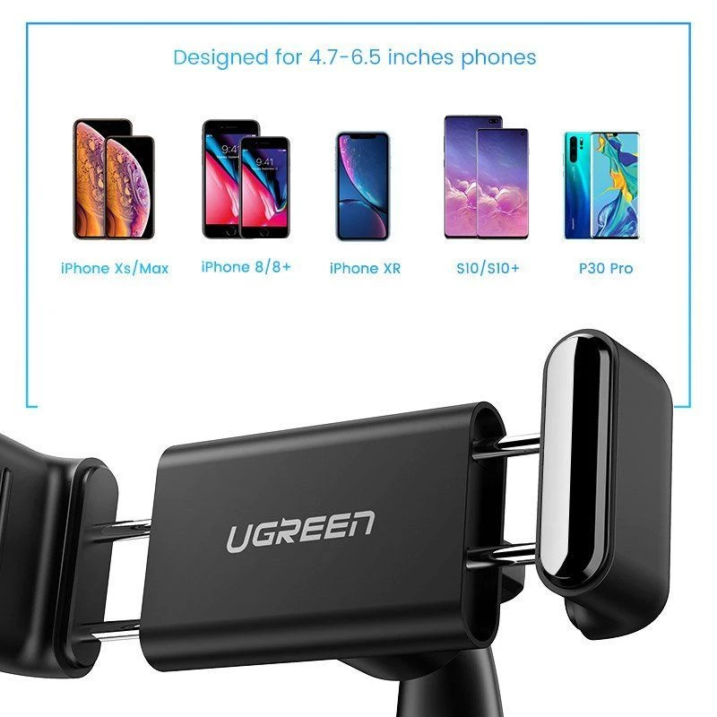 UGREEN LP189 60796 puhelinteline autoon kojelautaklipsillä - musta