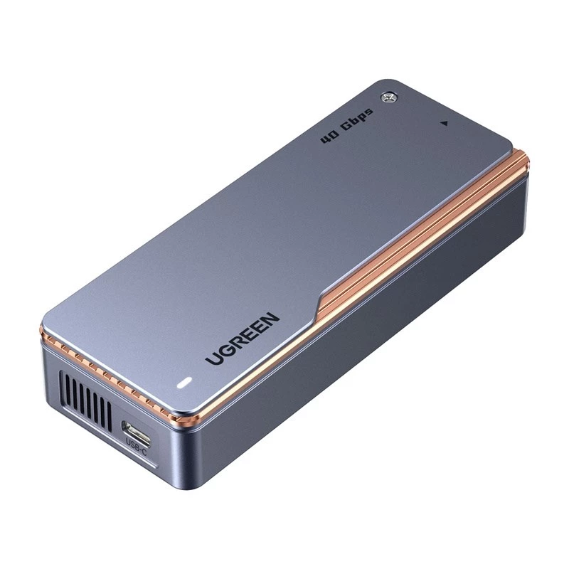 UGREEN M.2 NVMe SSD -kotelo D703 USB4 40Gbps työkaluton alumiini Space Grey
