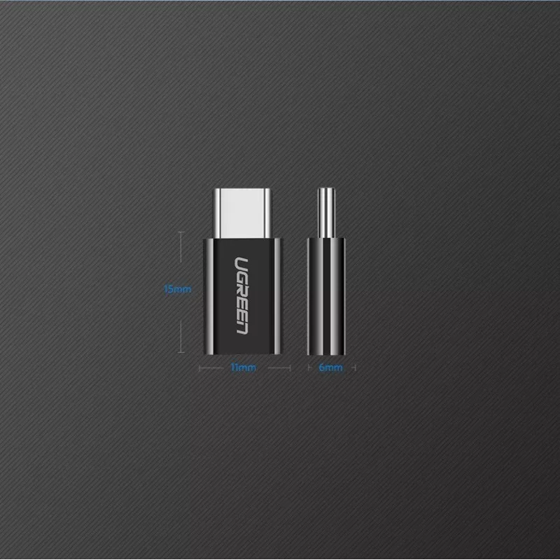 UGREEN Micro USB - USB-C-sovitin, musta (30391)