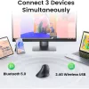 UGREEN monitilainen pystyhiiri Bluetooth ja 2.4G langaton – musta