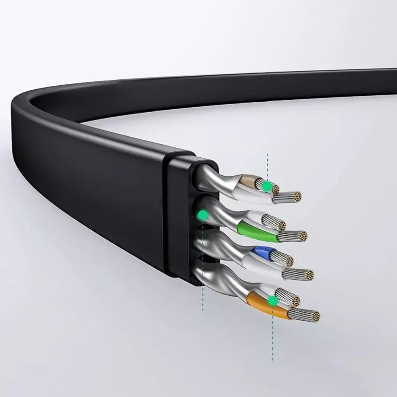 UGREEN NW102 Cat6 litteä Ethernet-verkkokaapeli 8m - musta