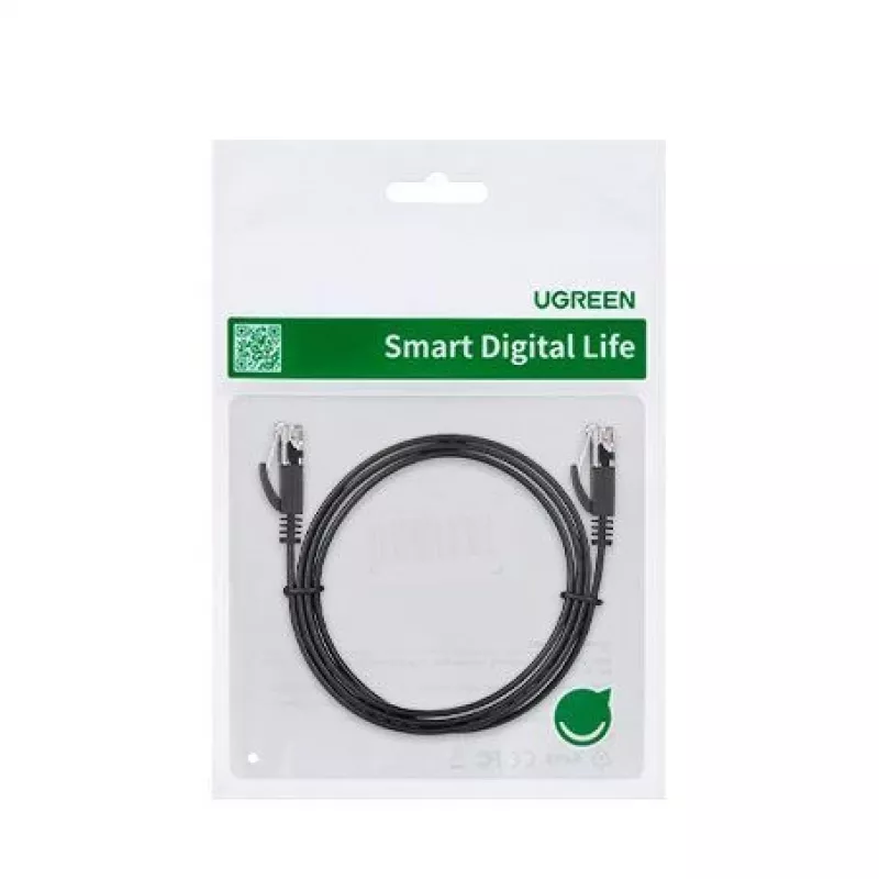 UGREEN NW102 Cat6 litteä Ethernet-verkkokaapeli 8m - musta