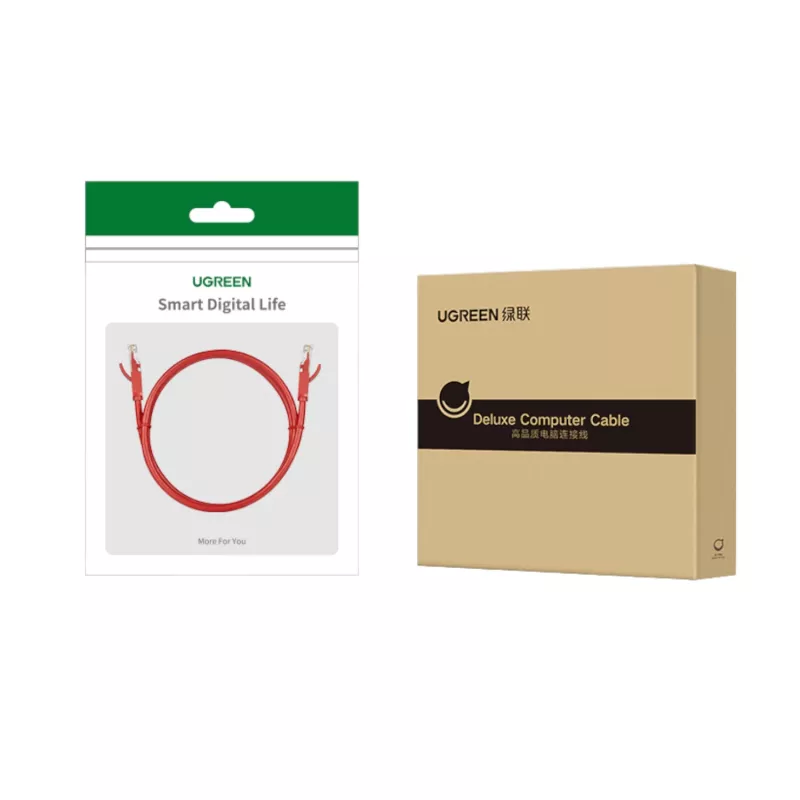 UGREEN RJ45 CAT6 Ethernet 0,5m LAN-verkkokaapeli - punainen (1Gbps, 250MHz)
