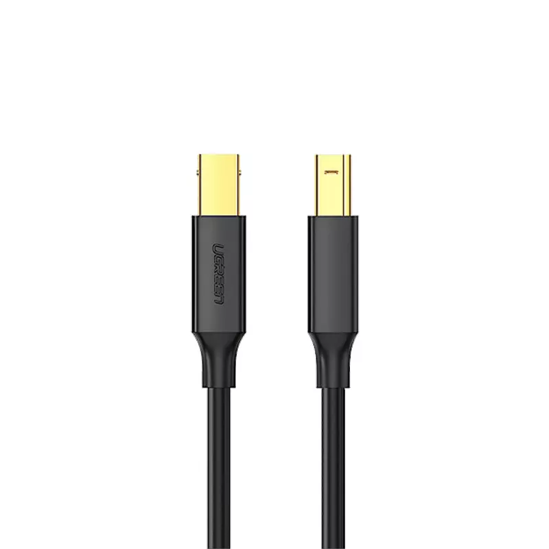 UGREEN US135 USB 2.0 A-B -kaapeli, kullattu, 2 m, musta