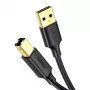 UGREEN US135 USB 2.0 A-B -kaapeli, kullattu, 2 m, musta