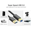 UGREEN US210 USB 3.0 A - B kaapeli, 2m, musta