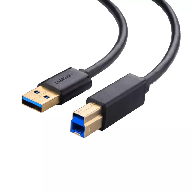 UGREEN US210 USB 3.0 A - B kaapeli, 2m, musta