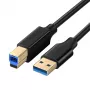 UGREEN US210 USB 3.0 A - B kaapeli, 2m, musta