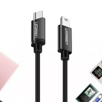 UGREEN US242 USB-C - Mini USB -kaapeli 1m musta