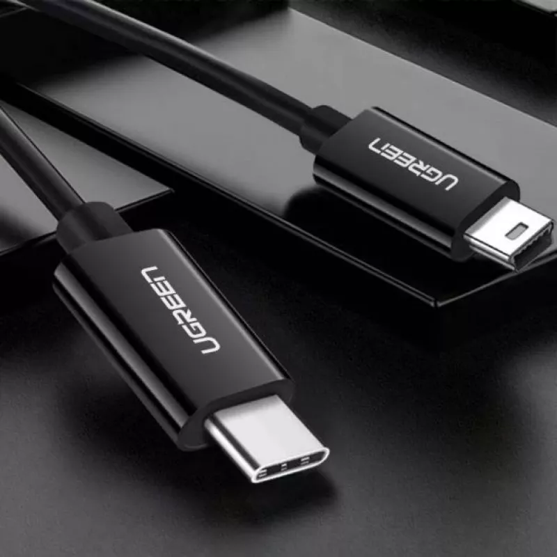 UGREEN US242 USB-C - Mini USB -kaapeli 1m musta
