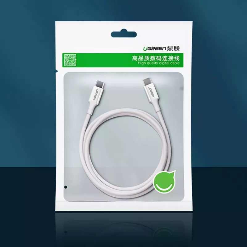 UGREEN US264 USB-C - USB-C-kaapeli 1m valkoinen 100W PD QC AFC