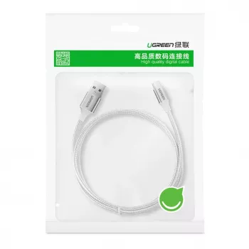 UGREEN US288 USB-A–USB-C-kaapeli QC 3.0 3A 1m valkoinen