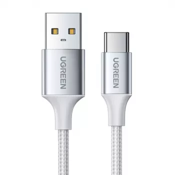 UGREEN US288 USB-A–USB-C-kaapeli QC 3.0 3A 1m valkoinen
