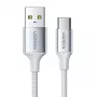 UGREEN US288 USB-A–USB-C-kaapeli QC 3.0 3A 1m valkoinen